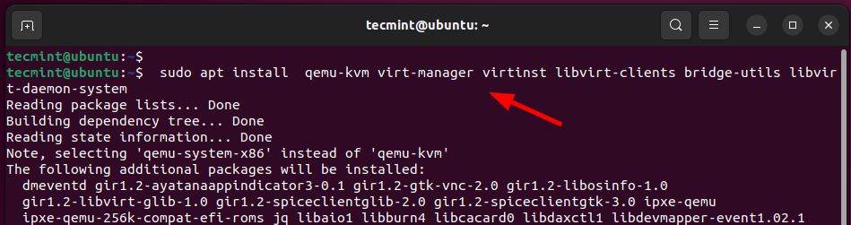 Install Qemu in Ubuntu