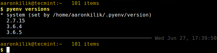 List Installed Python Versions