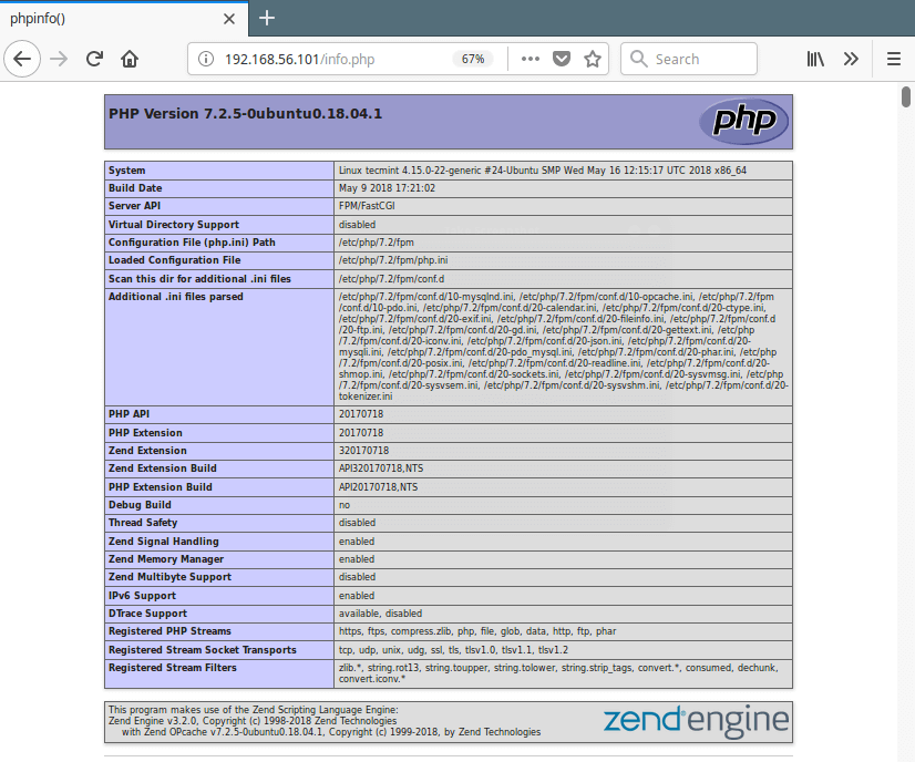 Nginx PHP Info Page