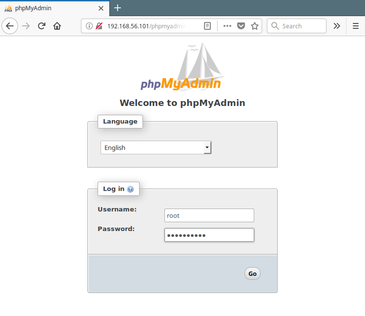 PhpMyAdmin Login