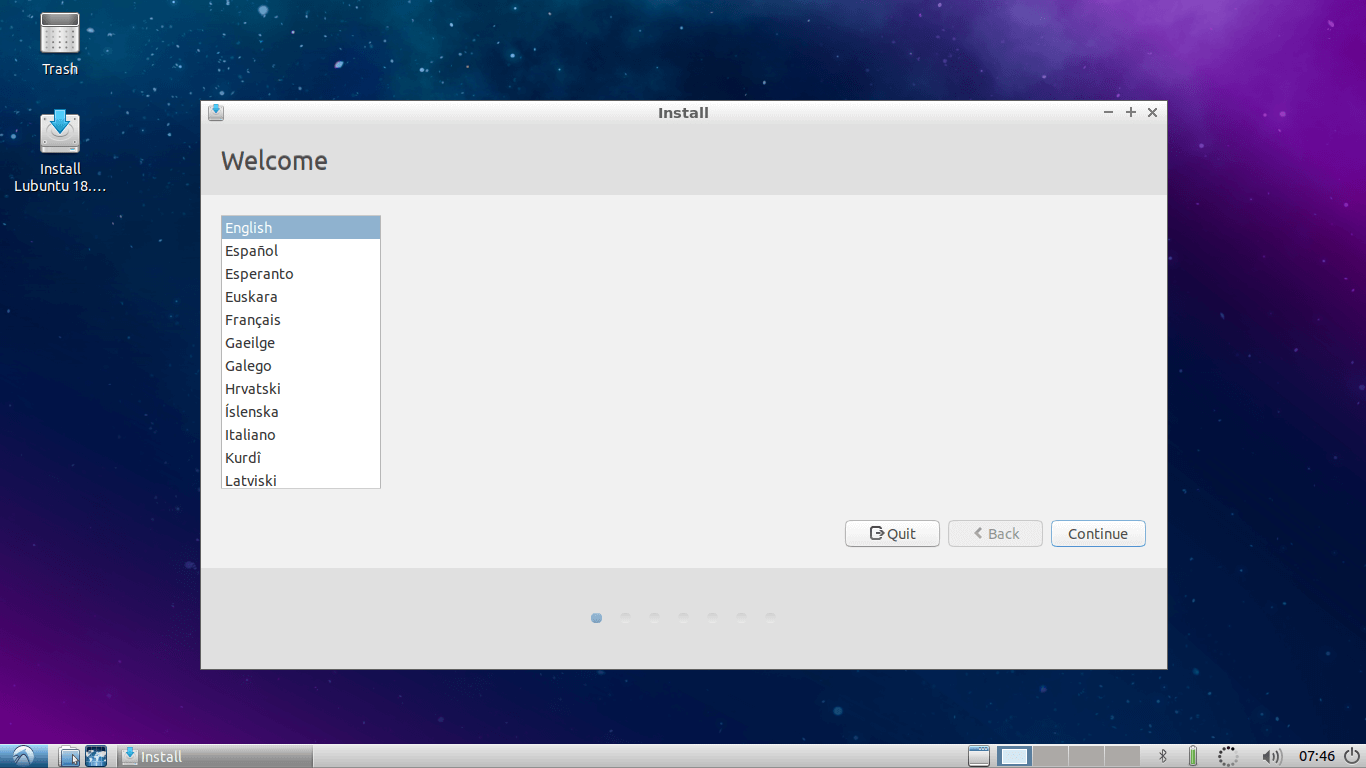 Select Lubuntu Installation Language