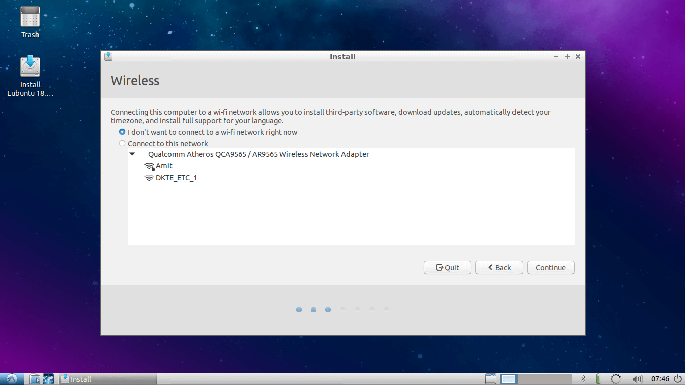 Select Wifi to Update Lubuntu