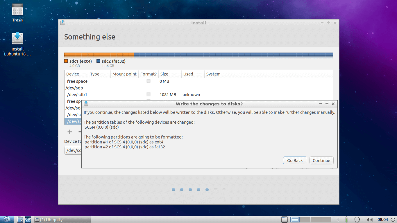 Write Partition Changes to Disk