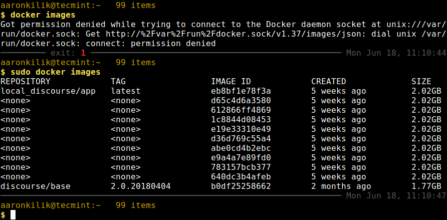 Docker list containers