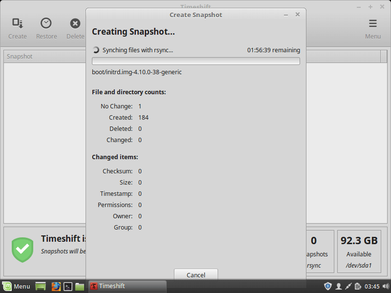 Creating Linux Mint Snapshot