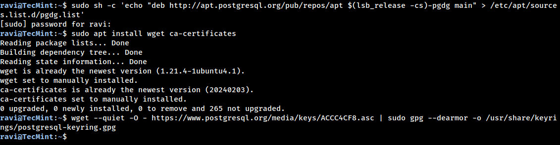 Enable PostgreSQL APT Repository
