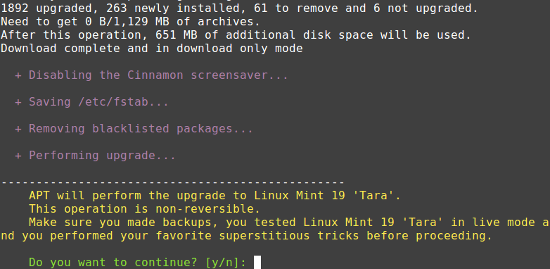 Upgrading to Linux Mint 19