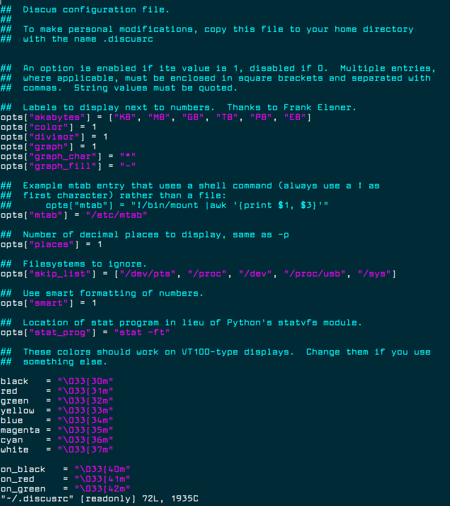 Discus Configuration Customization