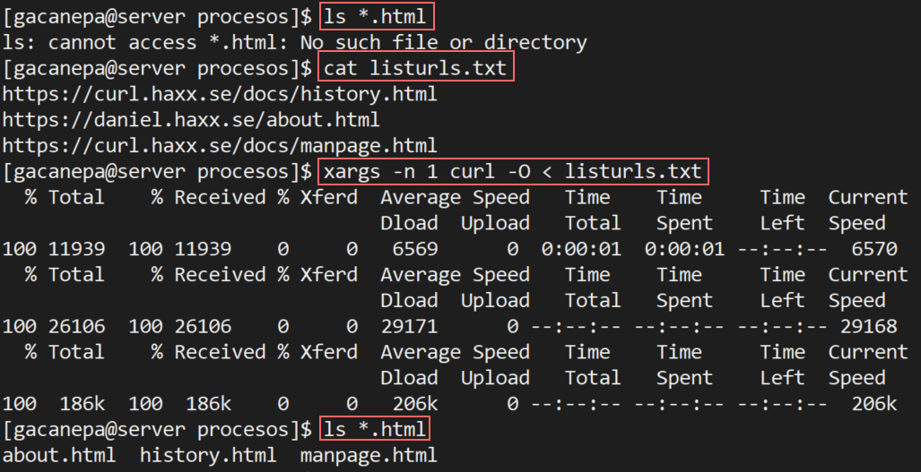 sending get requests with curl