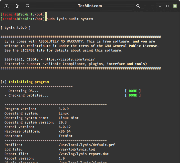 Lynis - Security Auditing Tool for Linux