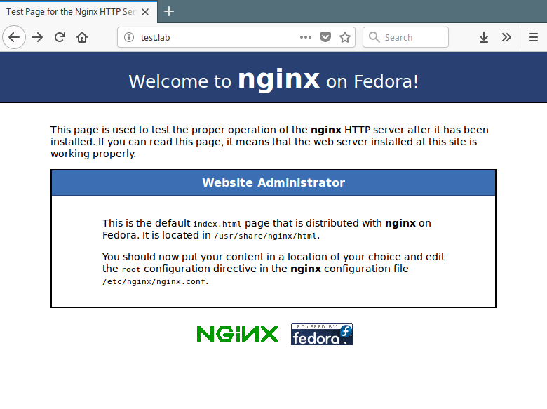 Nginx-Standardseite