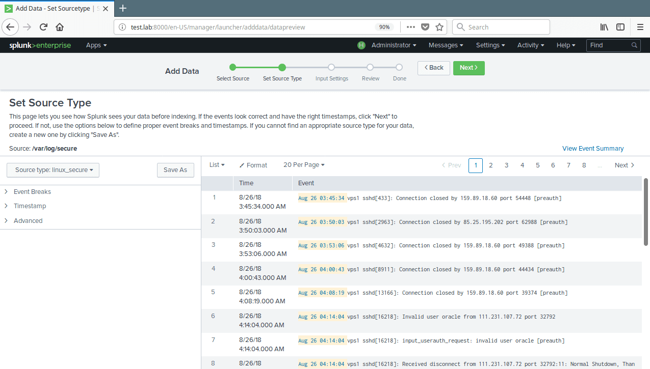 Set Data Source Type