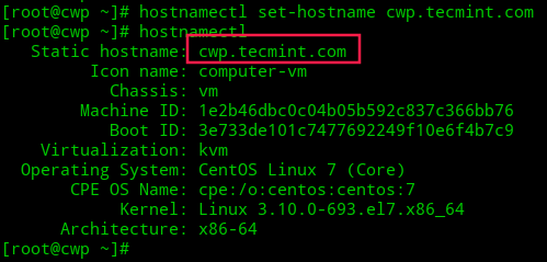 Set Hostname in CentOS 7