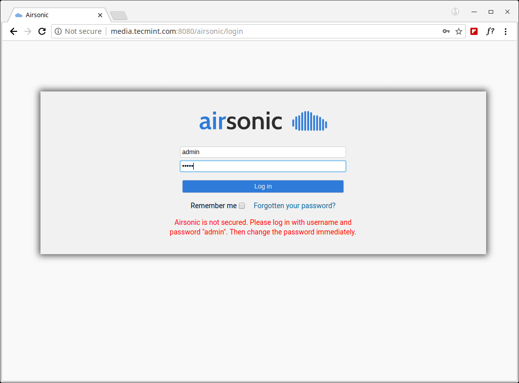 Airsonic Login