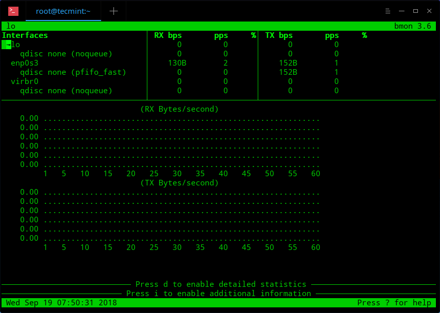 Bmon - Bandwidth Monitor and Rate Estimator