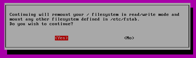 Confirm Root Filesystem