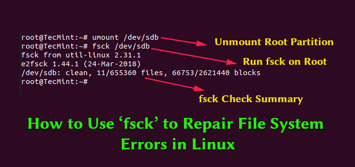 Fsck Repair Linux Filesystem Errors