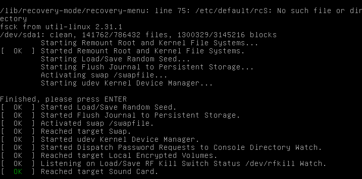 Ausführen von fsck Filesystem Check