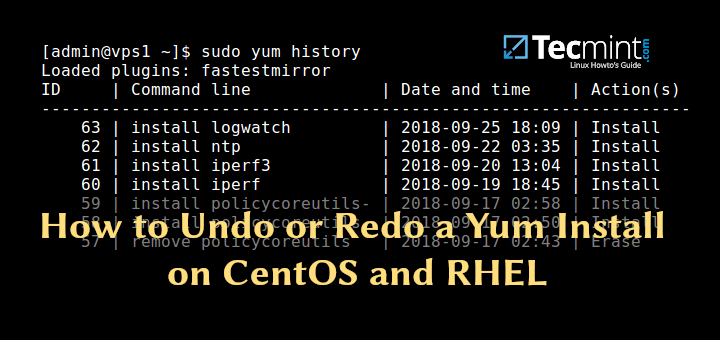 Undo or Redo Yum Install in CentOS