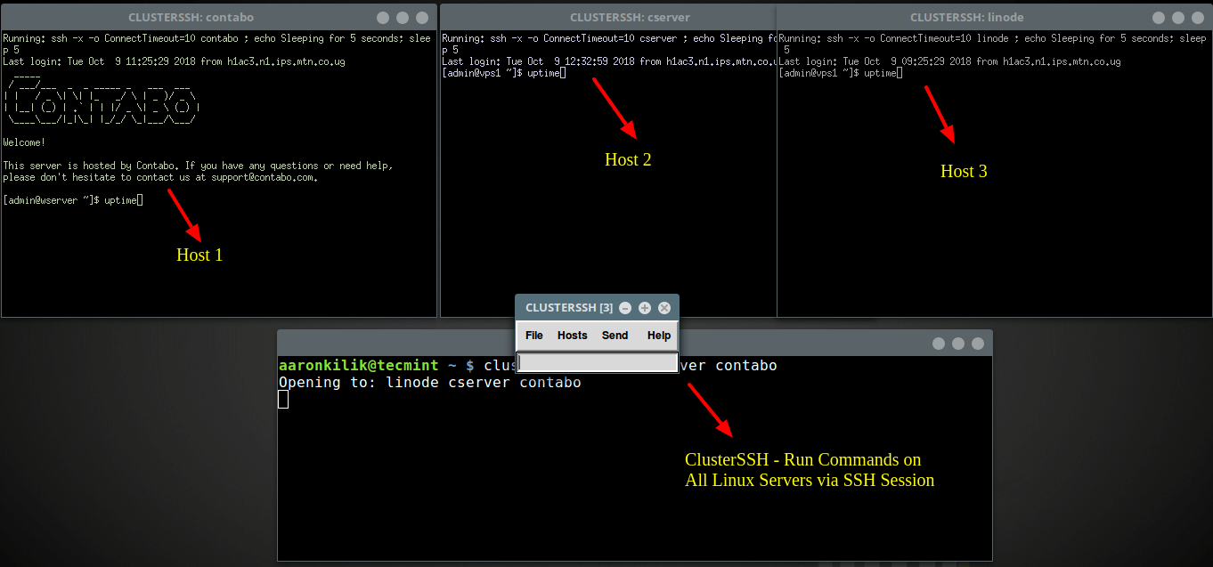 Clusterssh - Administer Multiple SSH Sessions