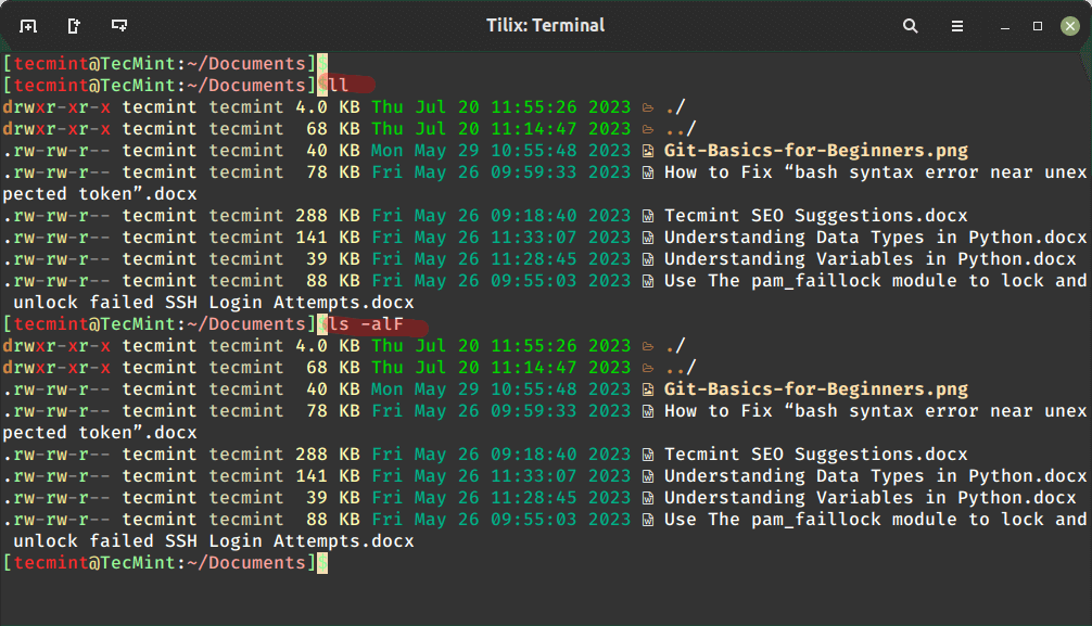 Изброяване на файлове в Linux