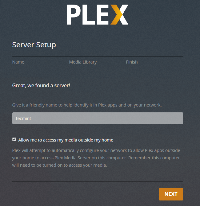  Configuración del servidor Plex Media 