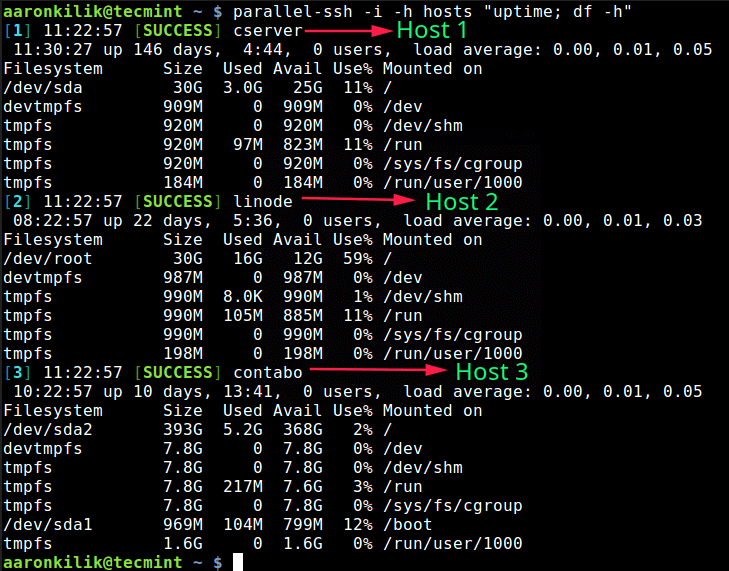  Pssh Ejecutar comandos en varios servidores Linux 