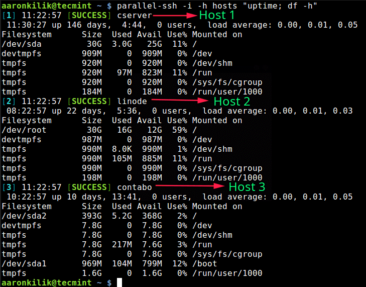 Pssh Run Commands on Multiple Linux Servers