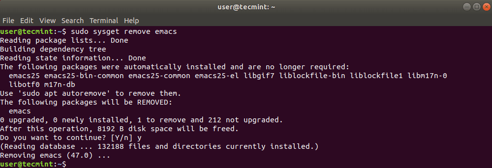 Remove Package in Ubuntu