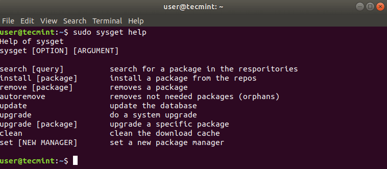 Sysget Command Options and Usage