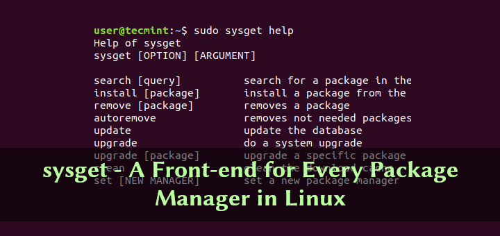 Sysget Package Manager for Linux