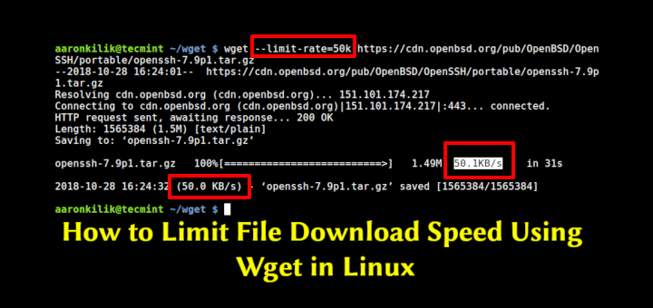 Wget - Limit File Download Speed in Linux
