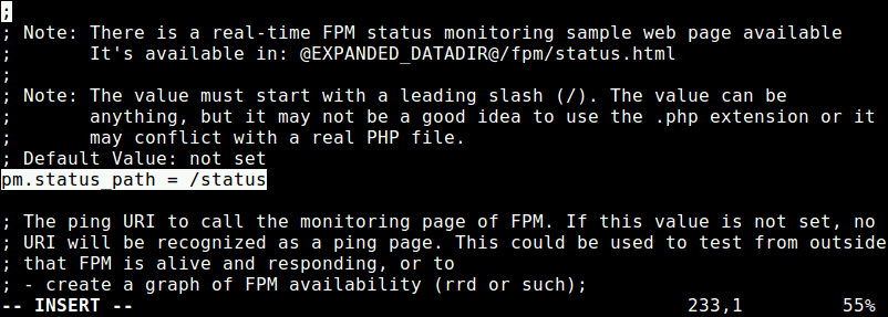 Habilitar estado de PHP-FPM Página 