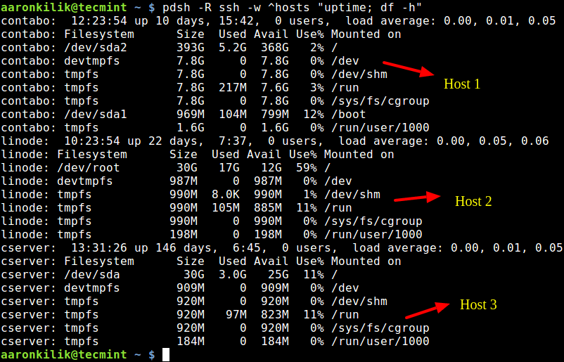 pdsh-Ejecutar comandos en varios servidores Linux