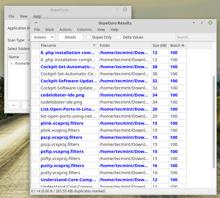  DupeGuru-Buscar archivos fijos duplicados archivos en Linux 