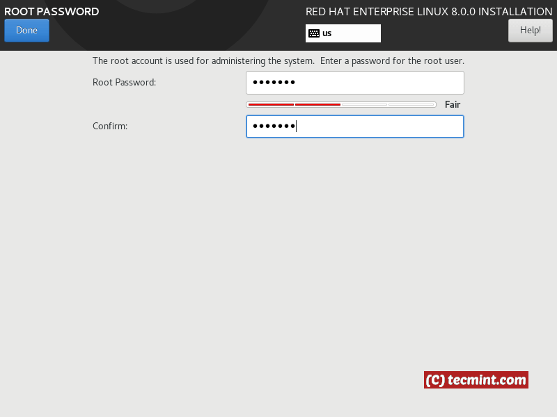 RHEL 8 Root Password