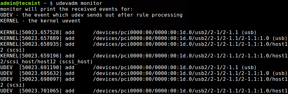 Monitor Device Events in Linux