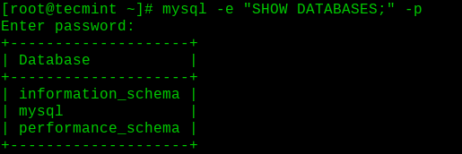 Check MySQL Databases in RHEL 8