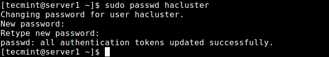 Create Cluster User Password