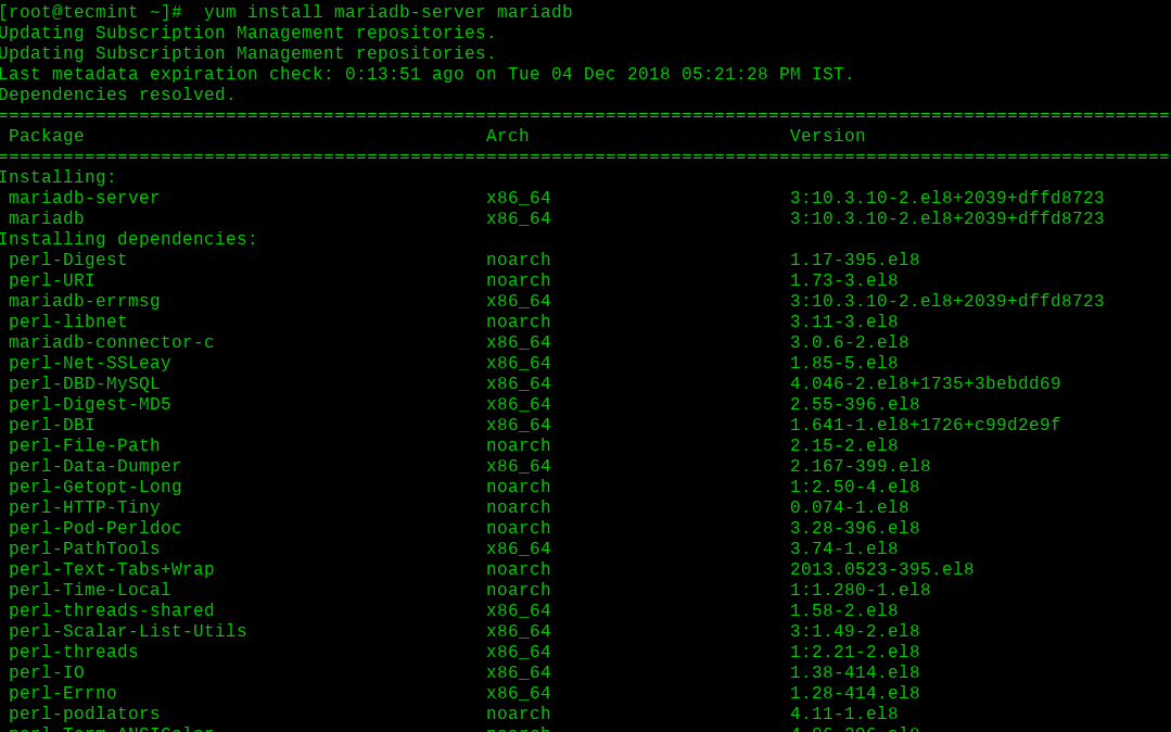 Installieren Sie MariaDB auf RHEL 8