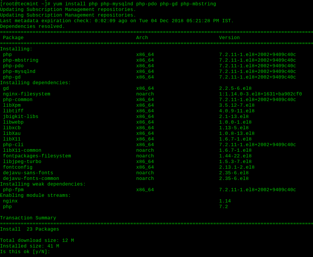 Installieren Sie PHP auf RHEL 8