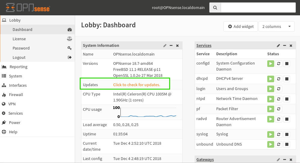 OpnSense Configuration Options