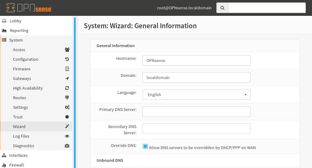 OpnSense System Information