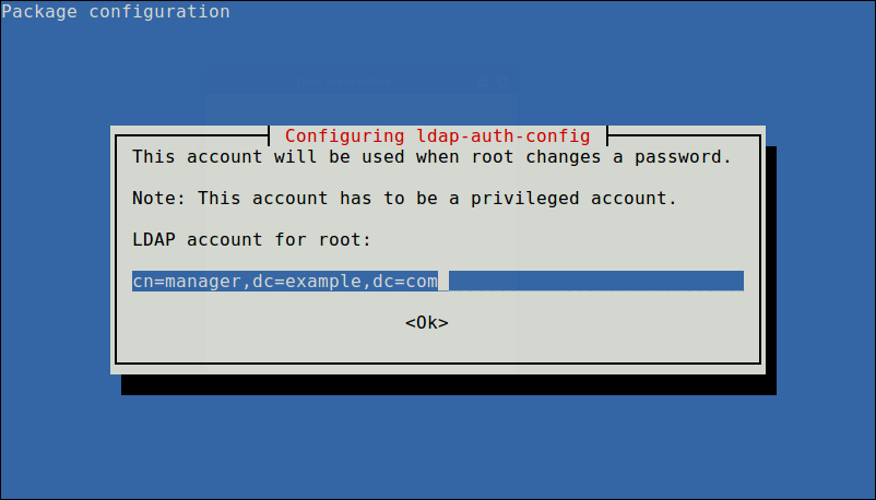 Define LDAP Account for Root