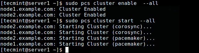 Aktivieren und starten Sie den Cluster