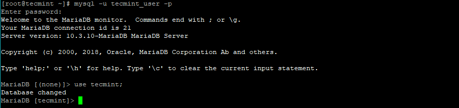 Access MariaDB Database