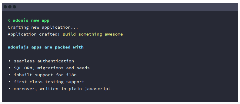 AdonisJs - Node.js MVC framework