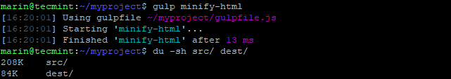 Minify HTML Files