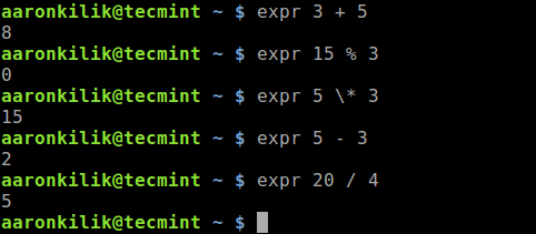 Grundlegende Arithmetik Verwenden des Befehls expr unter Linux