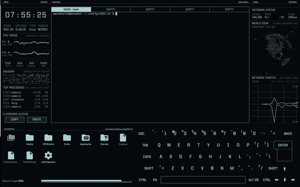 eDEX-UI Terminal Emulator